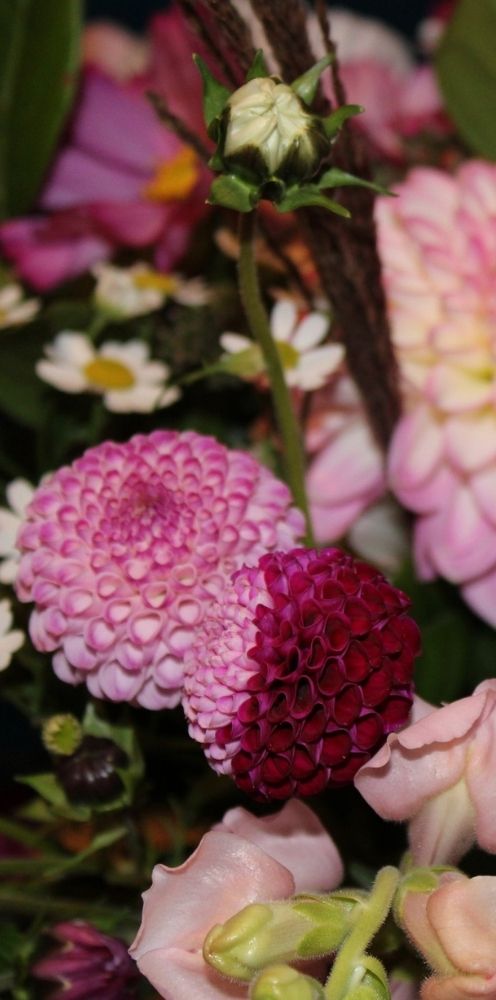 Locally grown wedding flower arrangement in Buckinghamshire